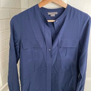 Vince Women’s Navy Silk Blouse